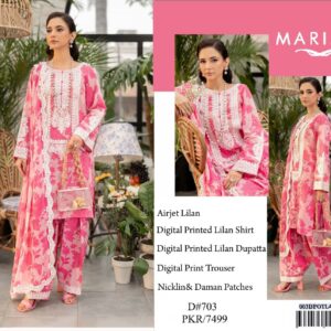 PINK PATCHES MIX DESIGNS LINEN WITH LINEN DUPATTA